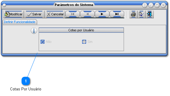 Cadastro de Parâmetros do Sistema